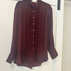 Anthropologie Burgundy Blouse